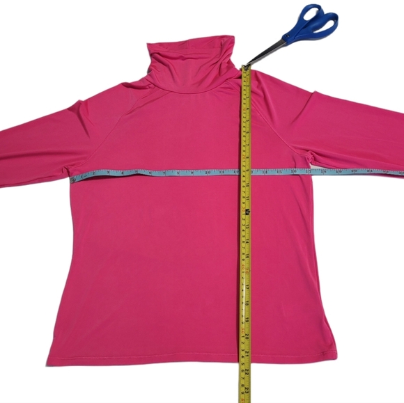 Project Social T Urban Outfitters Size Large Turtleneck Raglan Sleeve Neon Pink - Picture 5 of 7
